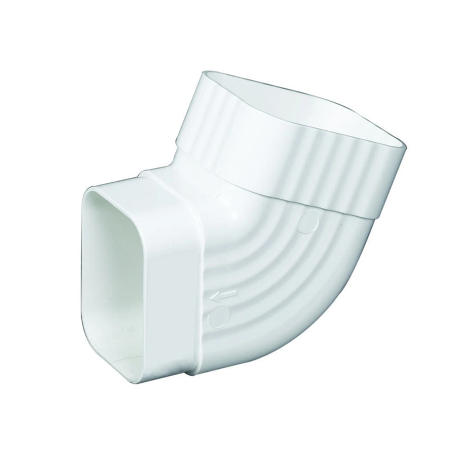  4.5 In. H X 2.5 In. W X 4.5 In. L White Vinyl K Gutter Elbow